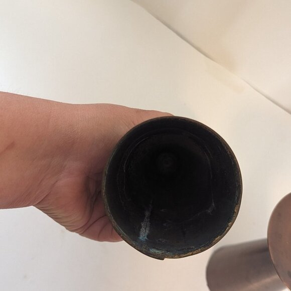 Vintage PartyLite Pillar Bronze Metal Wrapped Candle Holders Boho Industrial - Picture 5 of 8